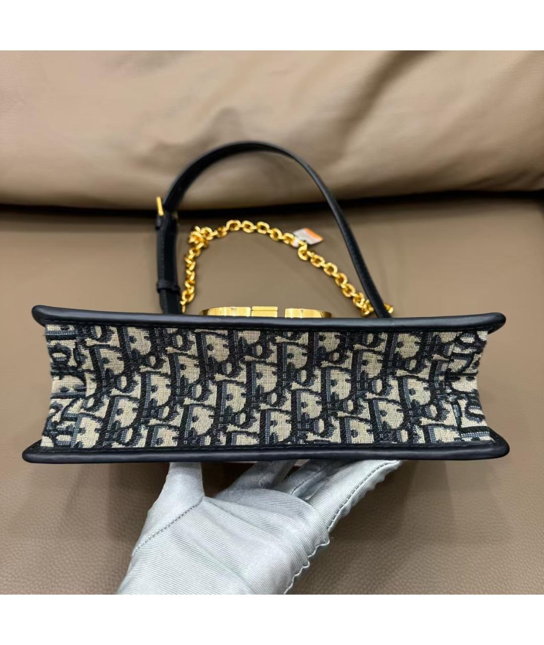 CHRISTIAN DIOR Синяя жаккардовая сумка с короткими ручками, фото 3