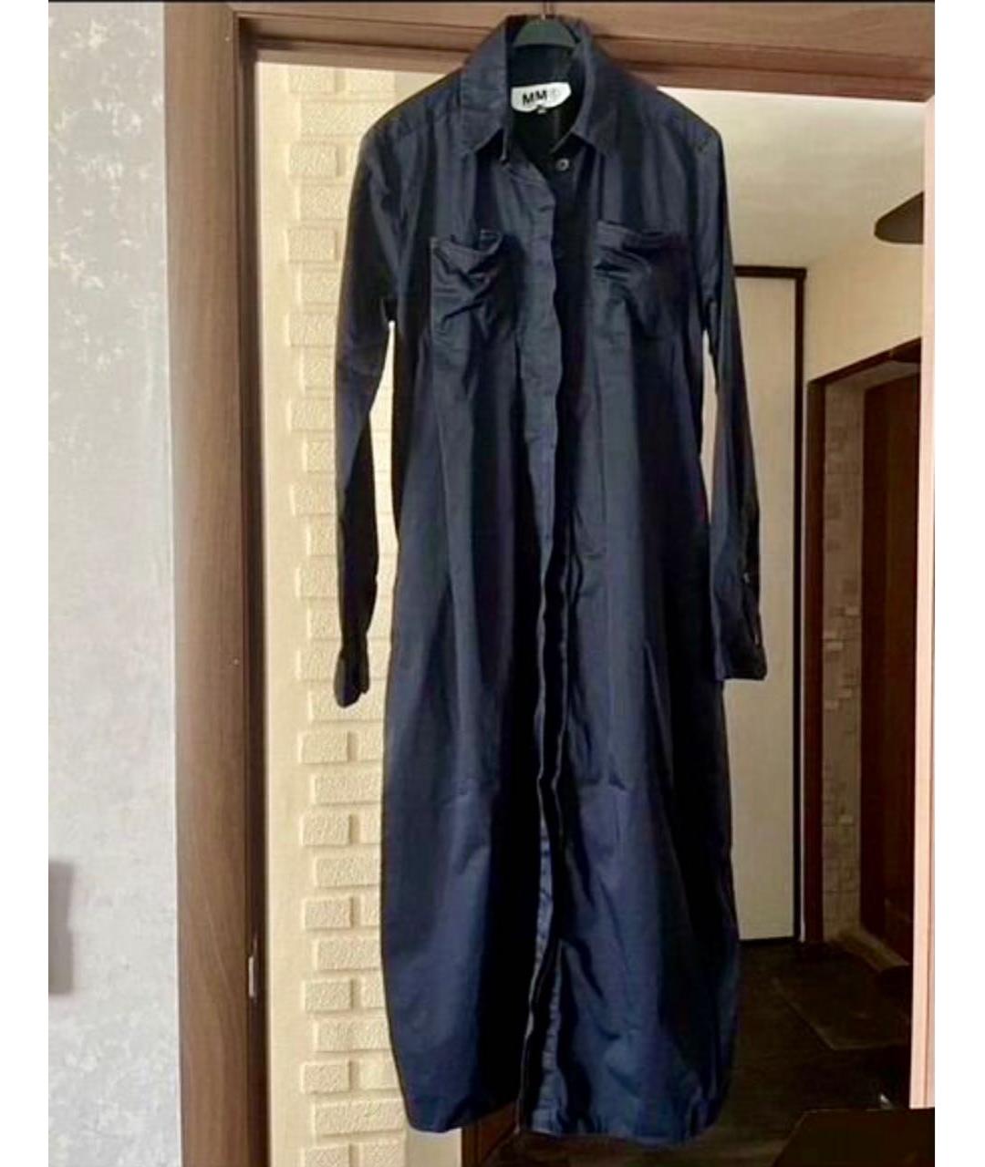 MM6 MAISON MARGIELA Синее хлопковое повседневное платье, фото 5