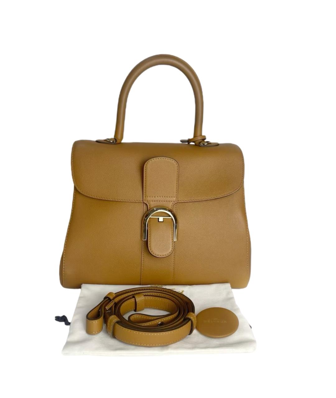 DELVAUX Коричневая кожаная сумка с короткими ручками, фото 6