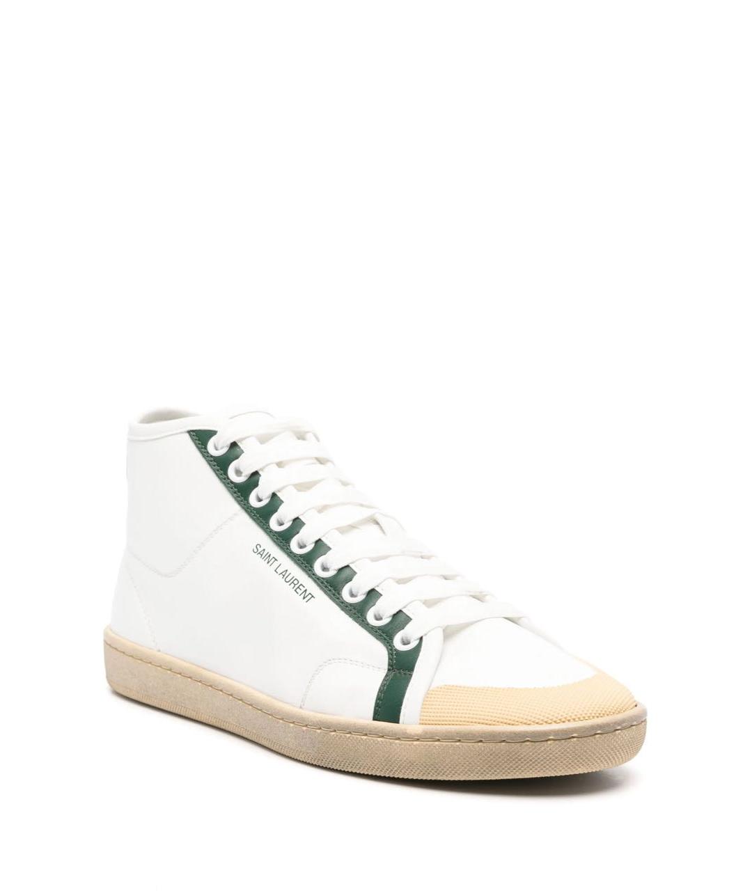 SAINT LAURENT Белые кожаные кеды, фото 2