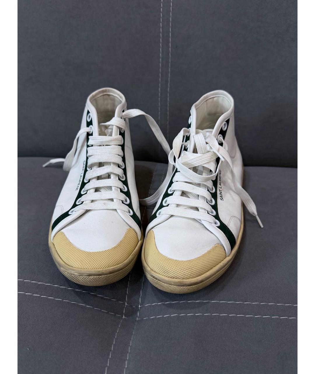 SAINT LAURENT Белые кожаные кеды, фото 3