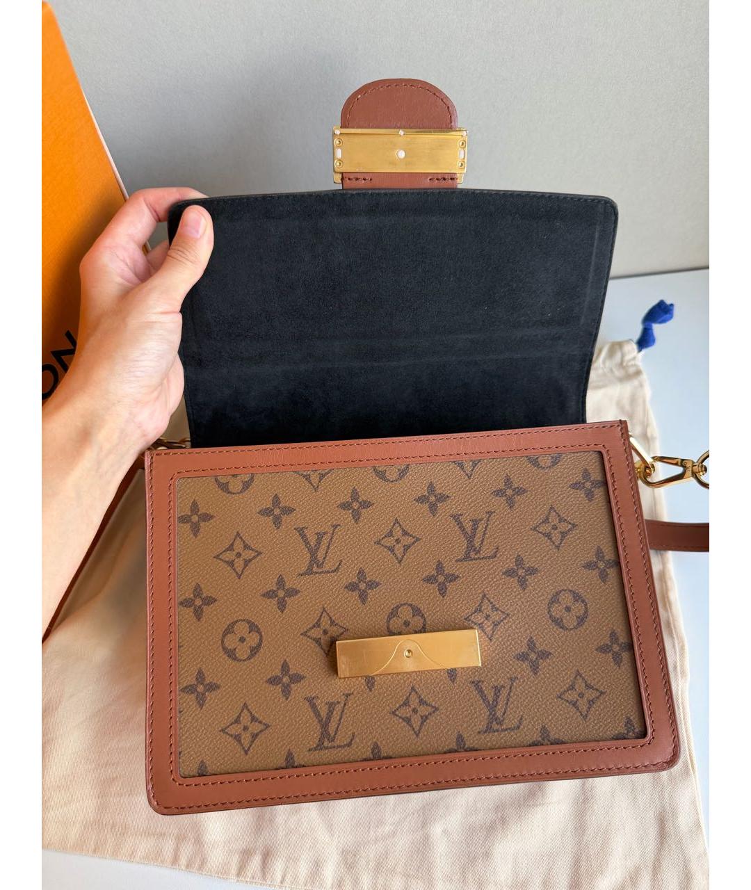 LOUIS VUITTON Коричневая сумка через плечо из канвы, фото 4