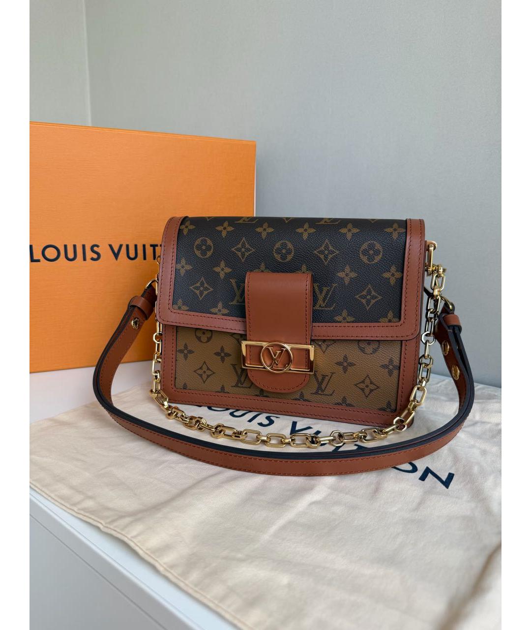 LOUIS VUITTON Коричневая сумка через плечо из канвы, фото 2