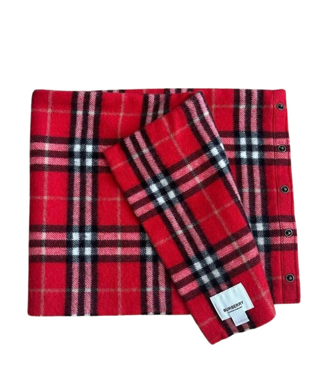 BURBERRY Красный кашемировый шарф, фото 1