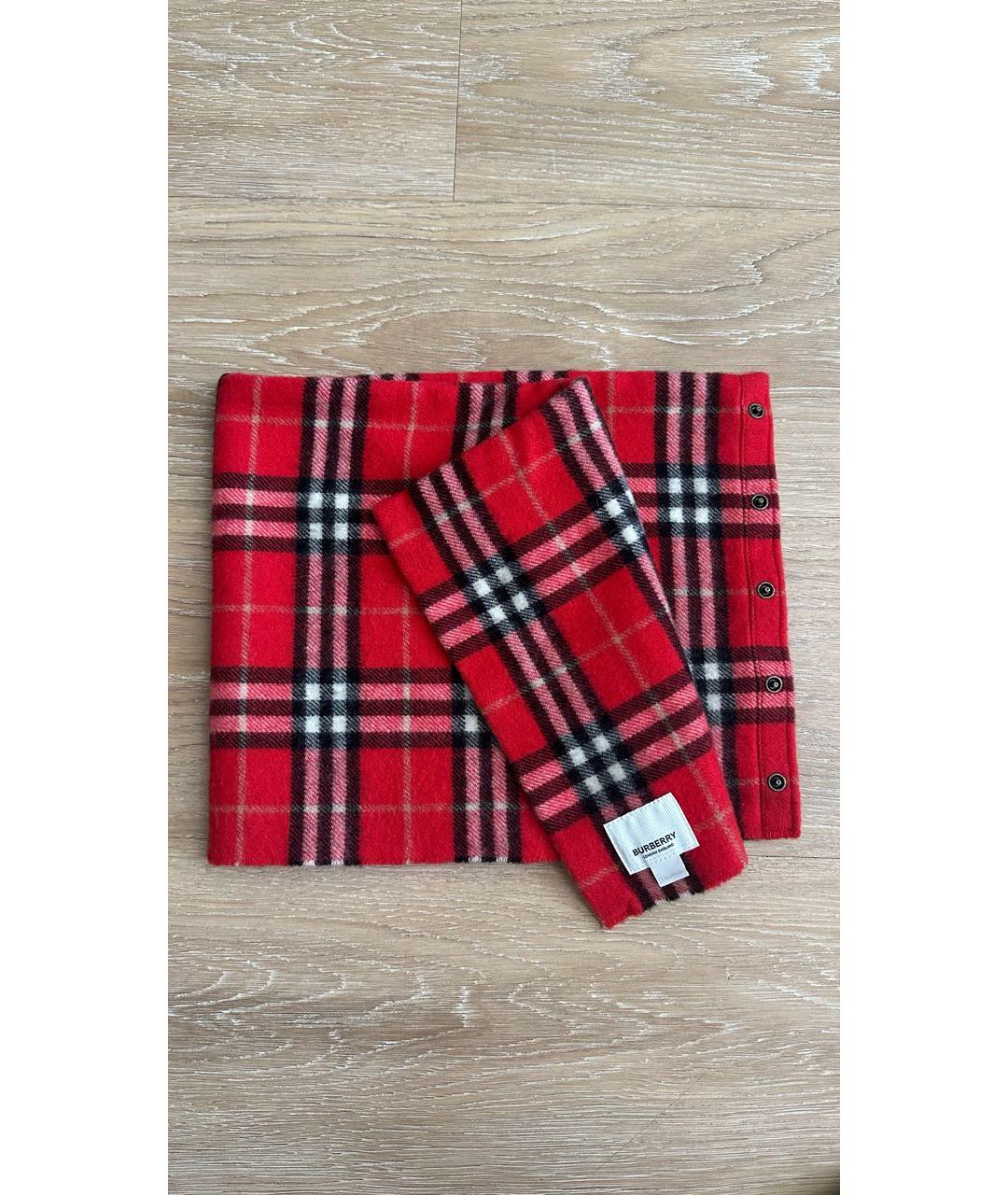 BURBERRY Красный кашемировый шарф, фото 9