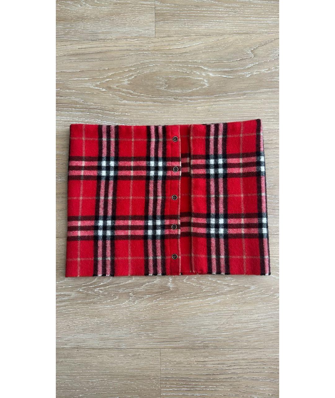 BURBERRY Красный кашемировый шарф, фото 8