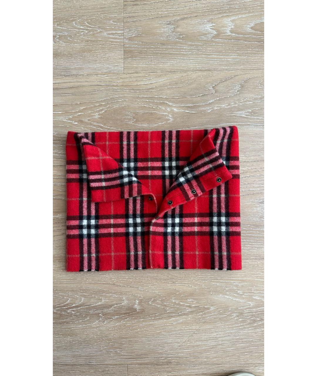 BURBERRY Красный кашемировый шарф, фото 2
