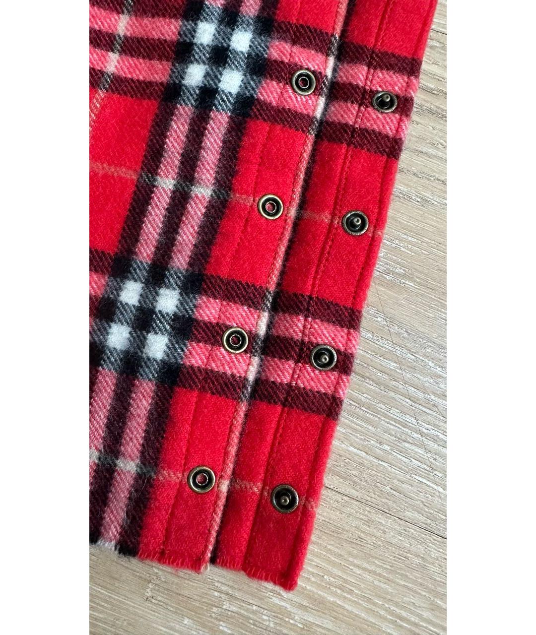 BURBERRY Красный кашемировый шарф, фото 3
