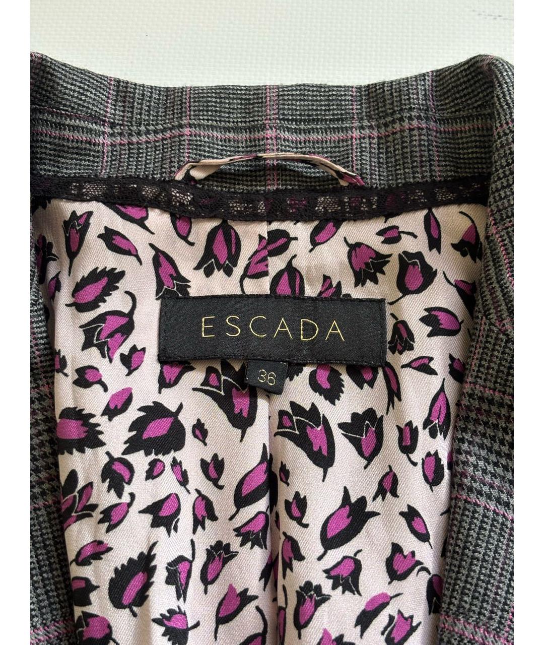ESCADA Серый шерстяной жакет/пиджак, фото 3