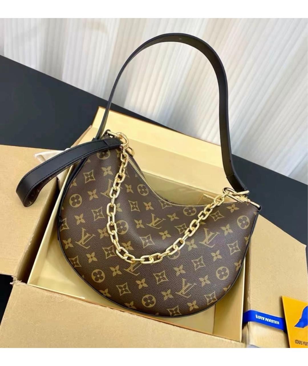 LOUIS VUITTON Коричневая сумка с короткими ручками из канвы, фото 5