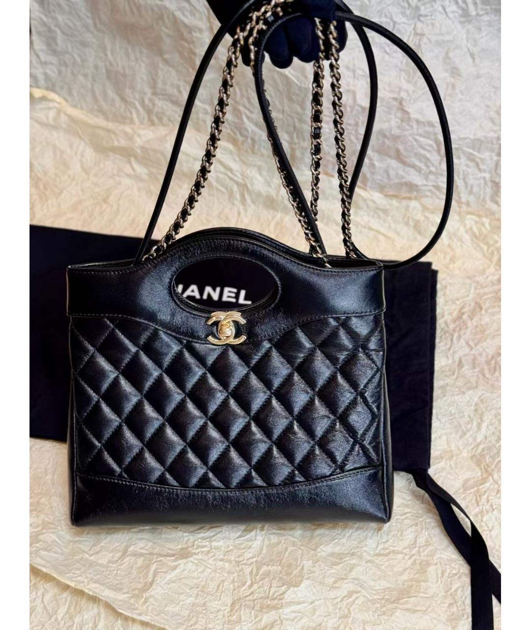 CHANEL Черная кожаная сумка через плечо, фото 4