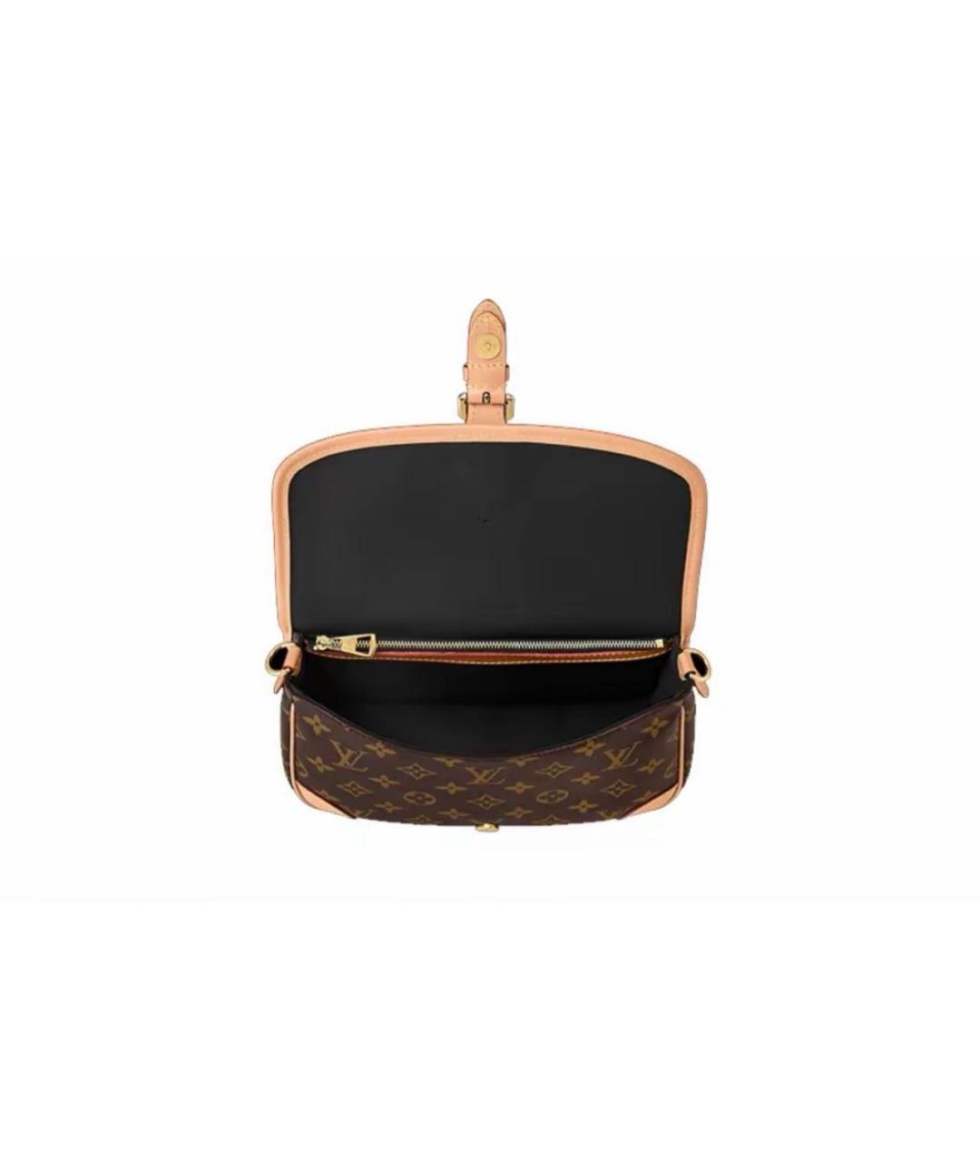 LOUIS VUITTON Коричневая кожаная сумка через плечо, фото 4