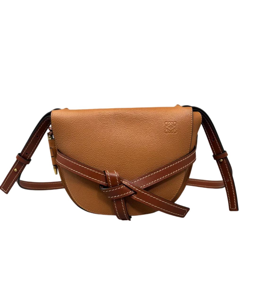 LOEWE Коричневая кожаная сумка через плечо, фото 1