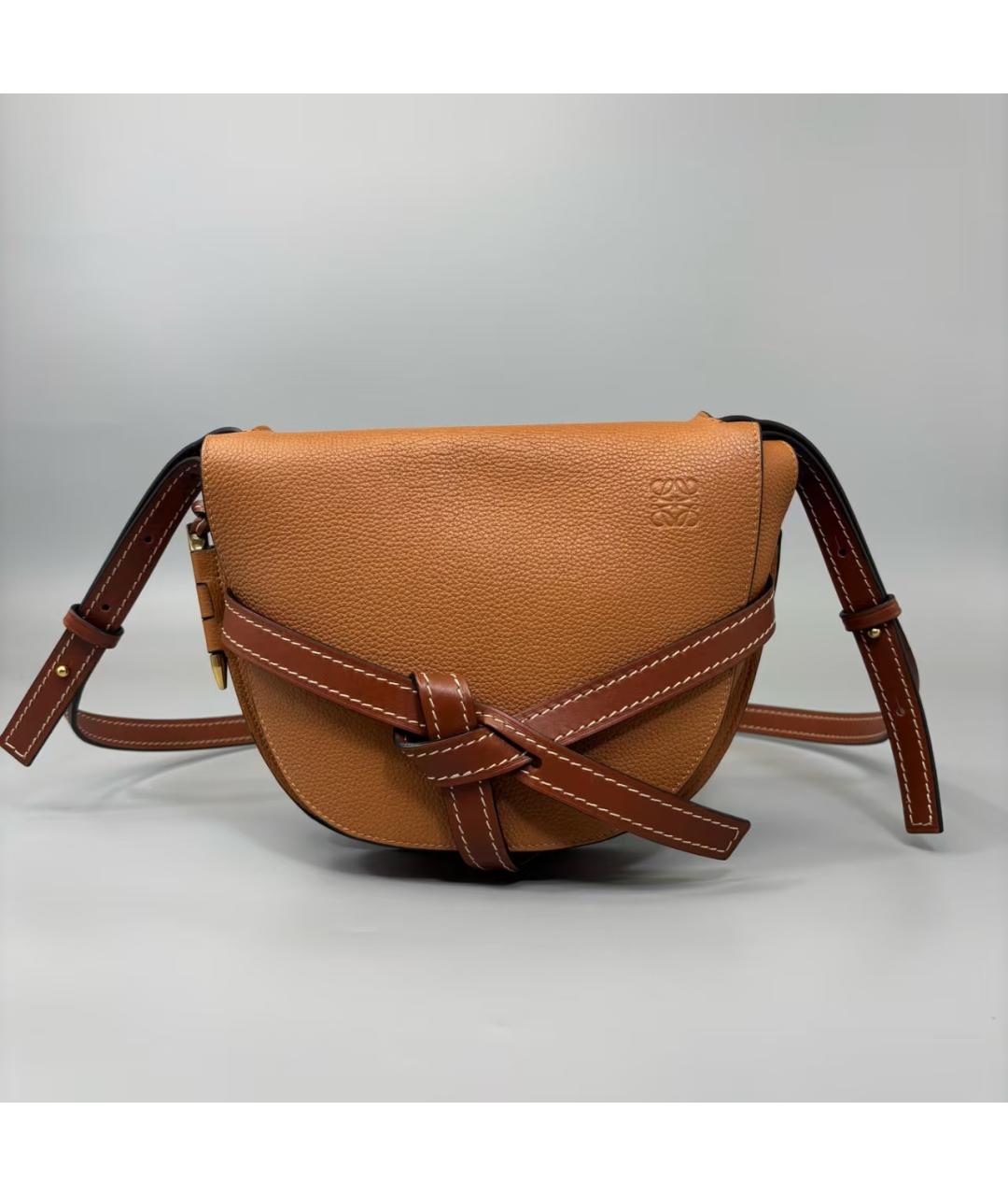 LOEWE Коричневая кожаная сумка через плечо, фото 2