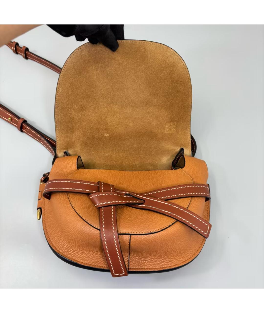 LOEWE Коричневая кожаная сумка через плечо, фото 5