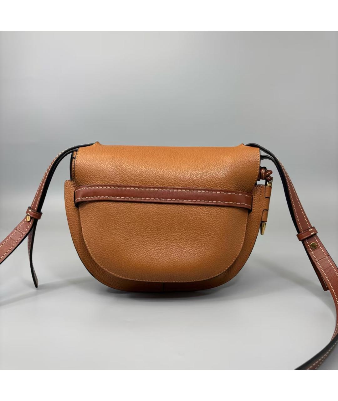 LOEWE Коричневая кожаная сумка через плечо, фото 3
