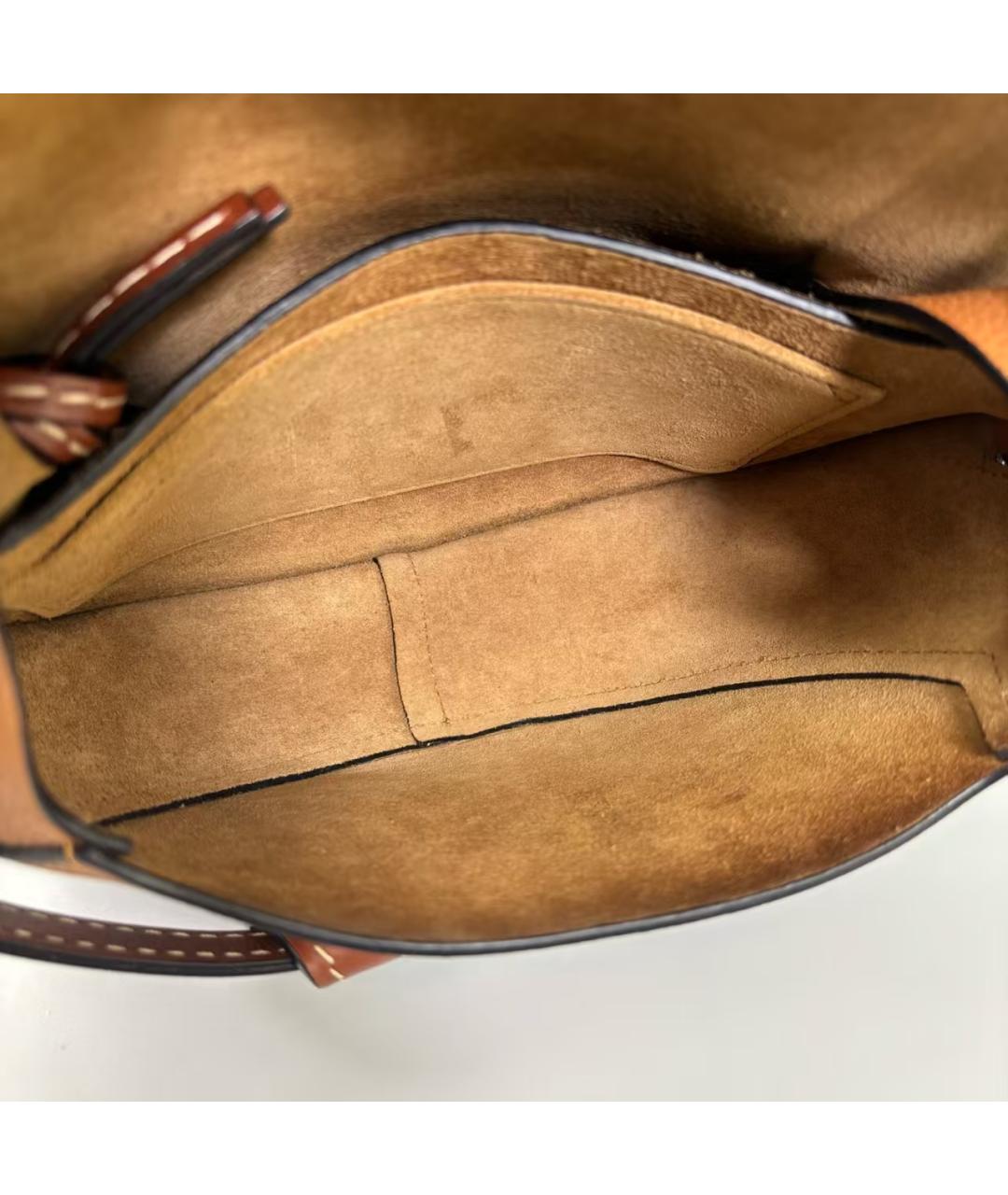 LOEWE Коричневая кожаная сумка через плечо, фото 6