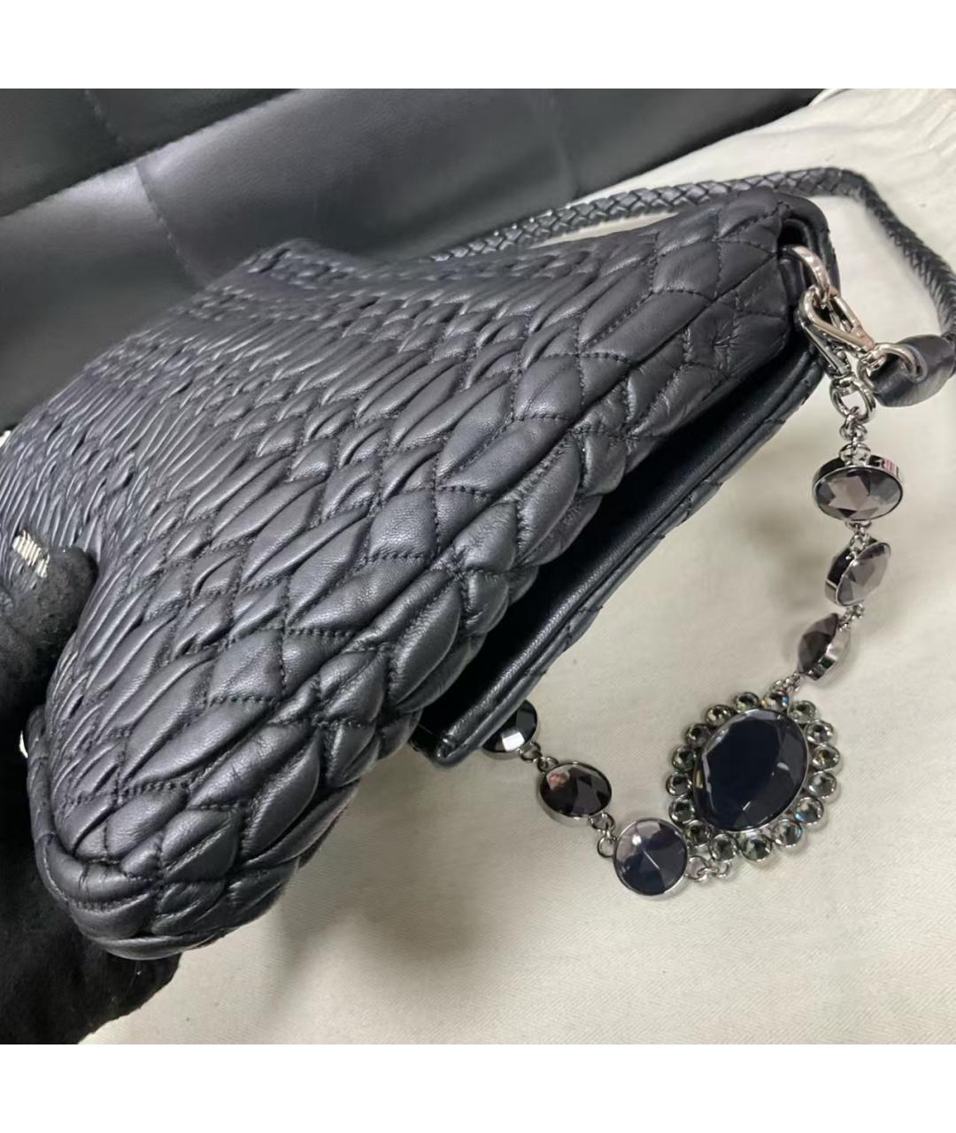 MIU MIU Черная кожаная сумка через плечо, фото 5