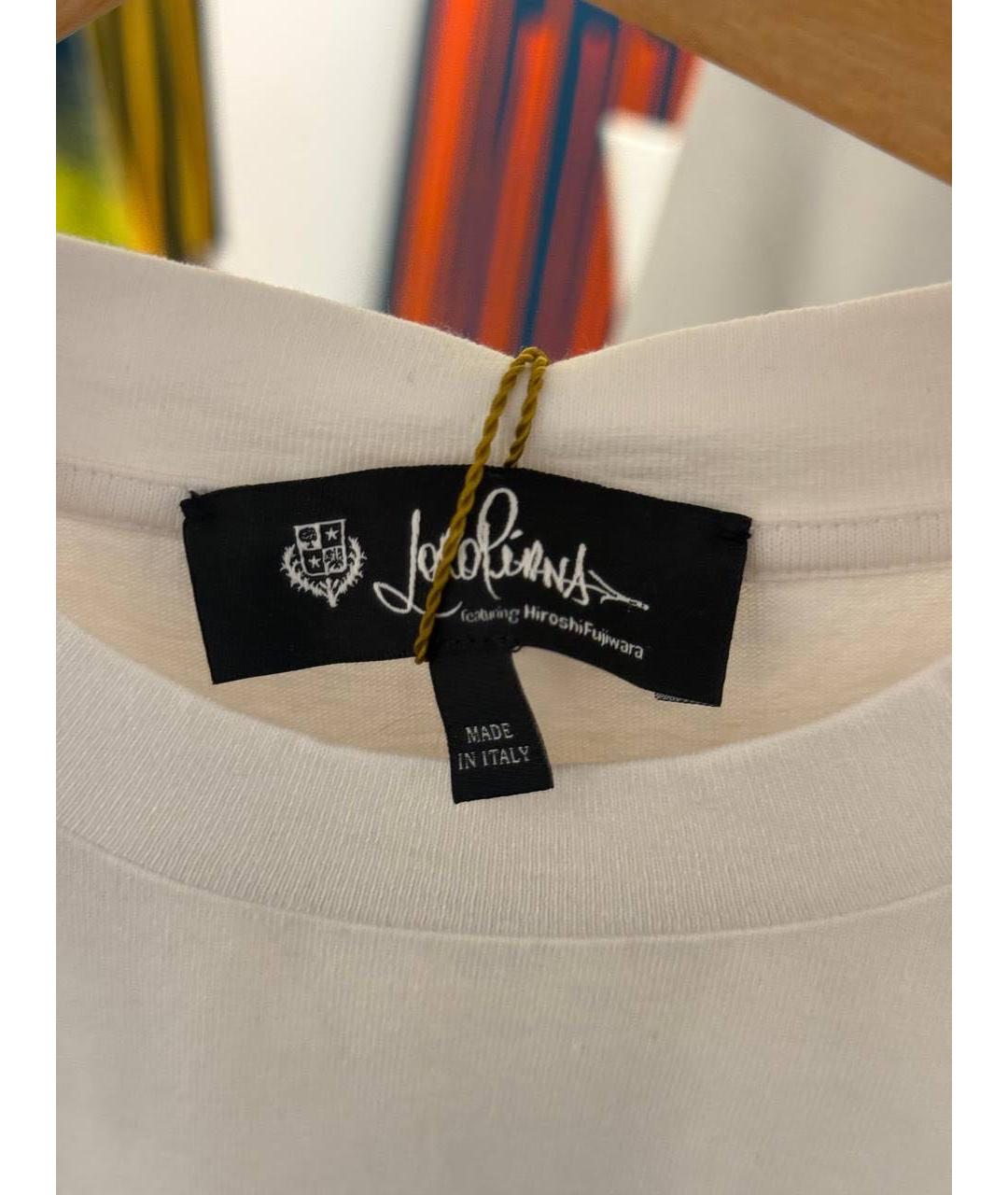 LORO PIANA Белая хлопковая футболка, фото 3