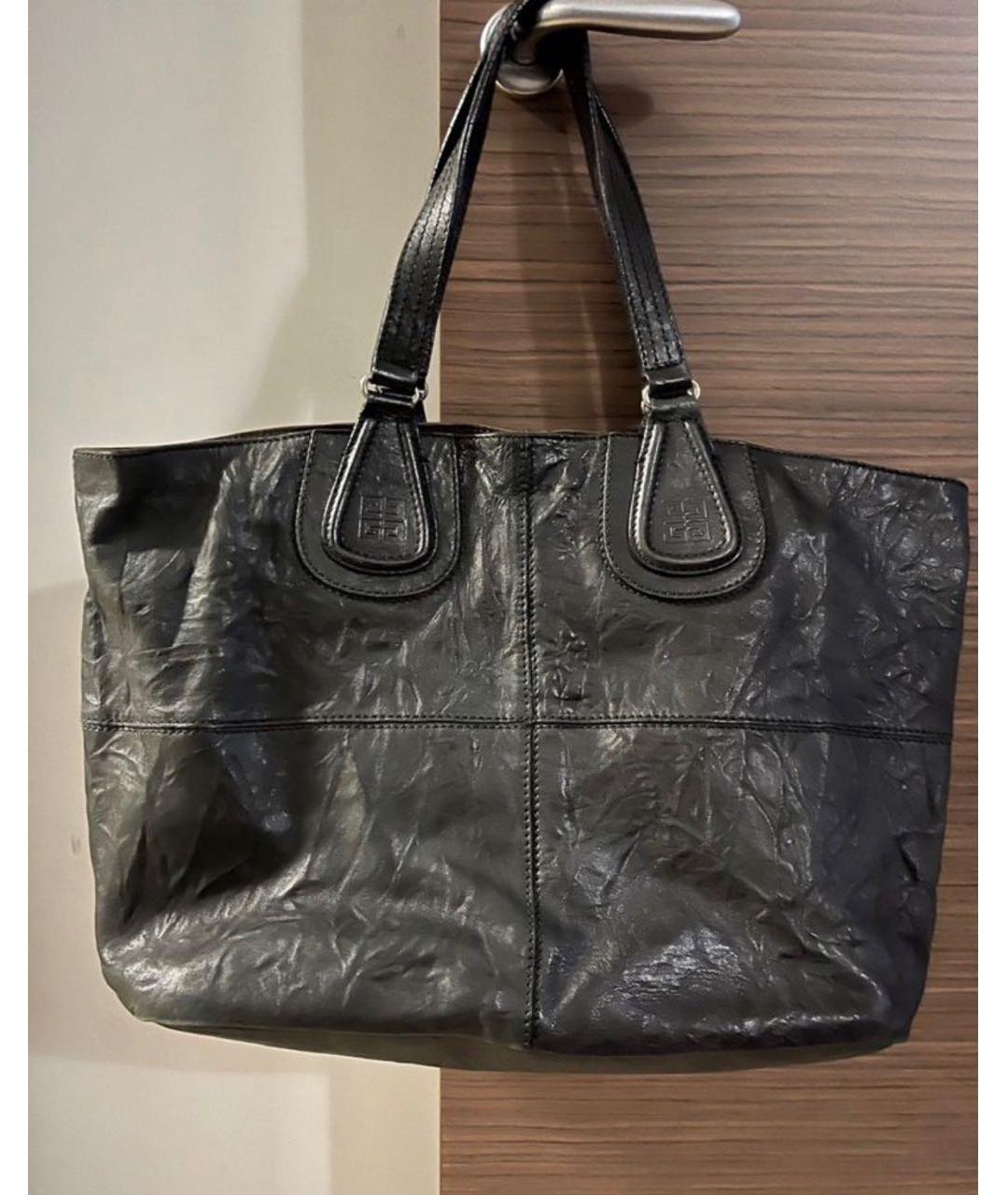 GIVENCHY Черная кожаная сумка тоут, фото 8