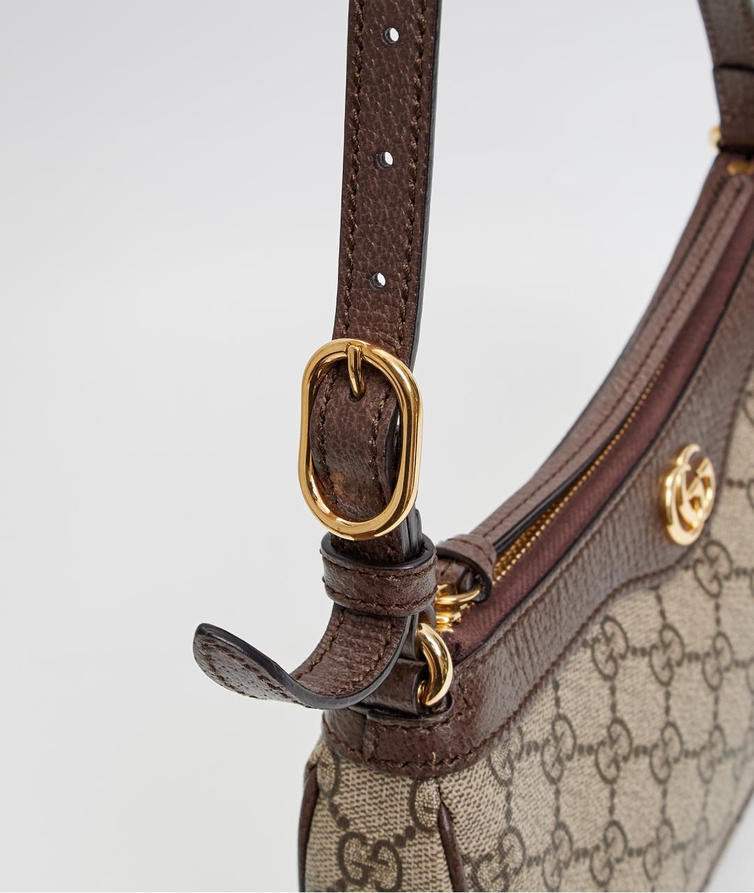 GUCCI Коричневая сумка с короткими ручками из канвы, фото 5