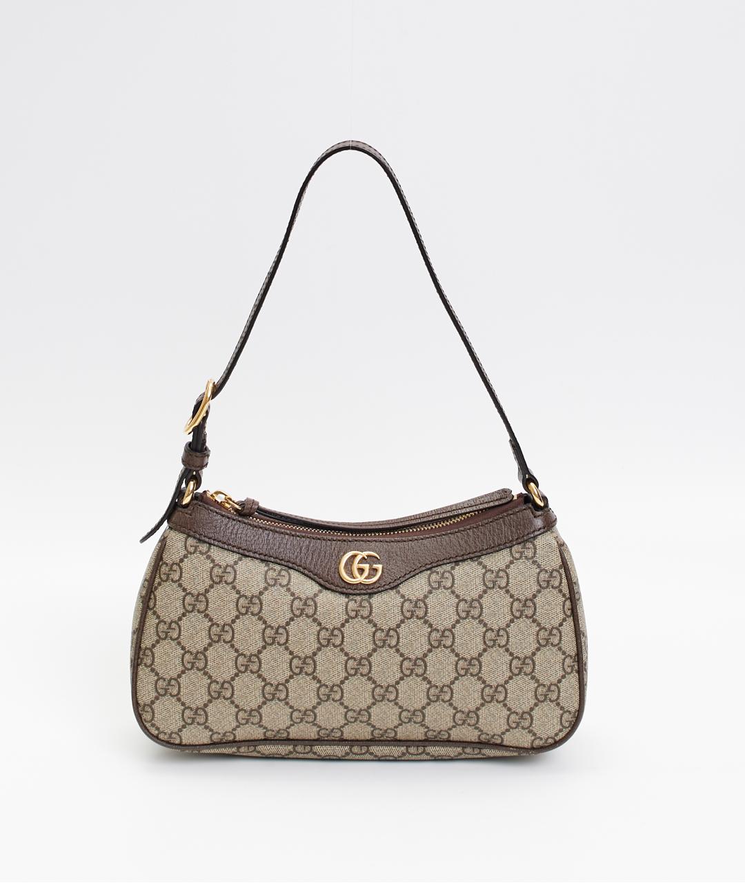 GUCCI Коричневая сумка с короткими ручками из канвы, фото 10