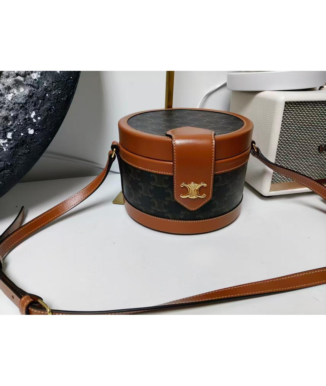 CELINE Коричневая сумка через плечо из канвы, фото 2