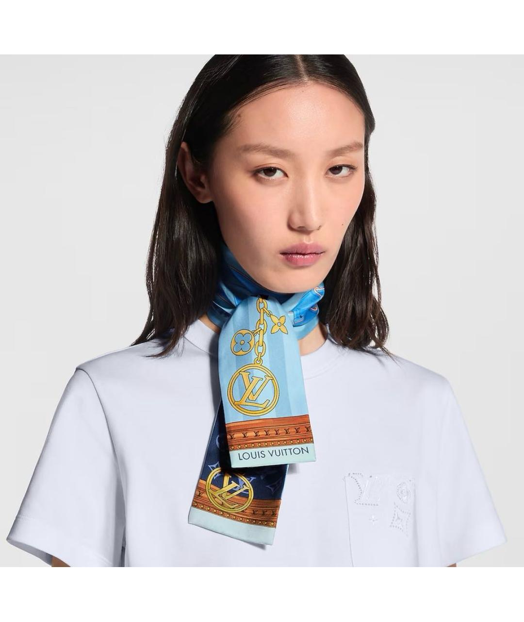 LOUIS VUITTON Мульти шелковый шарф, фото 4