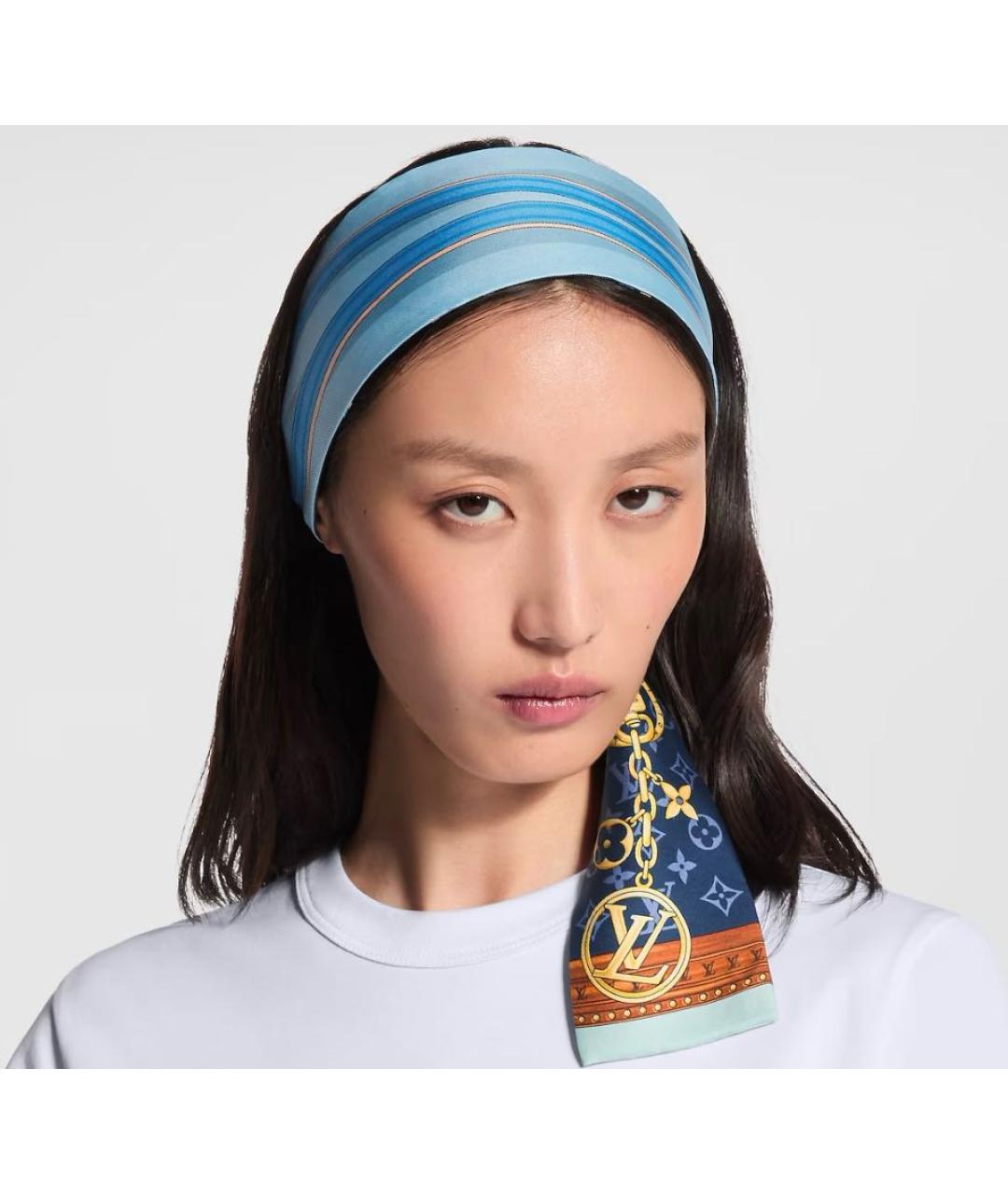 LOUIS VUITTON Мульти шелковый шарф, фото 5