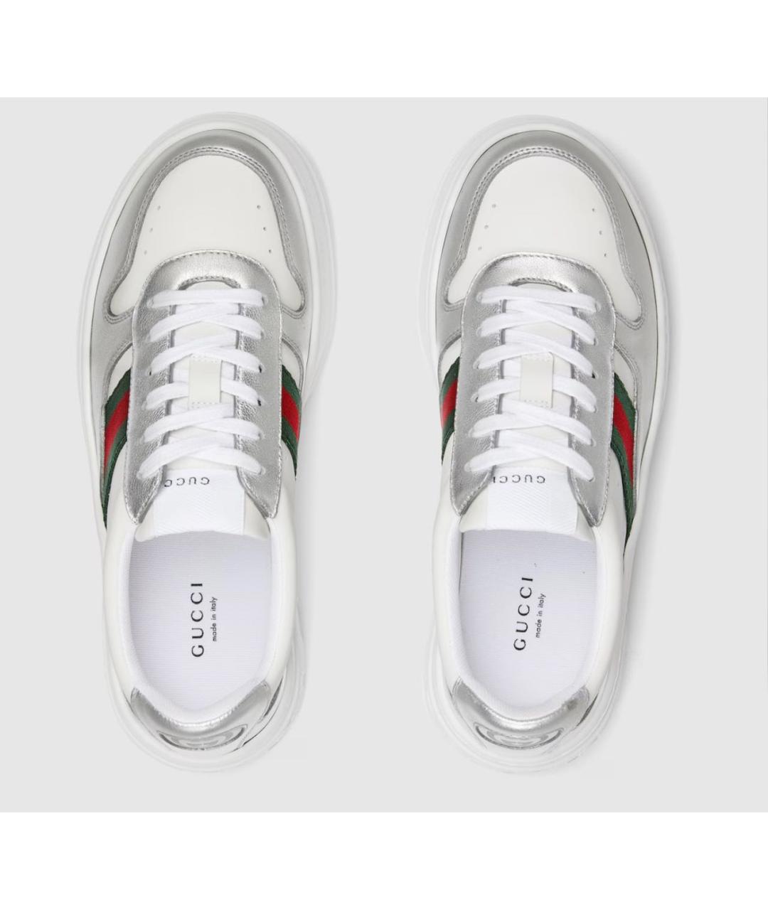 GUCCI Белые кожаные кеды, фото 4