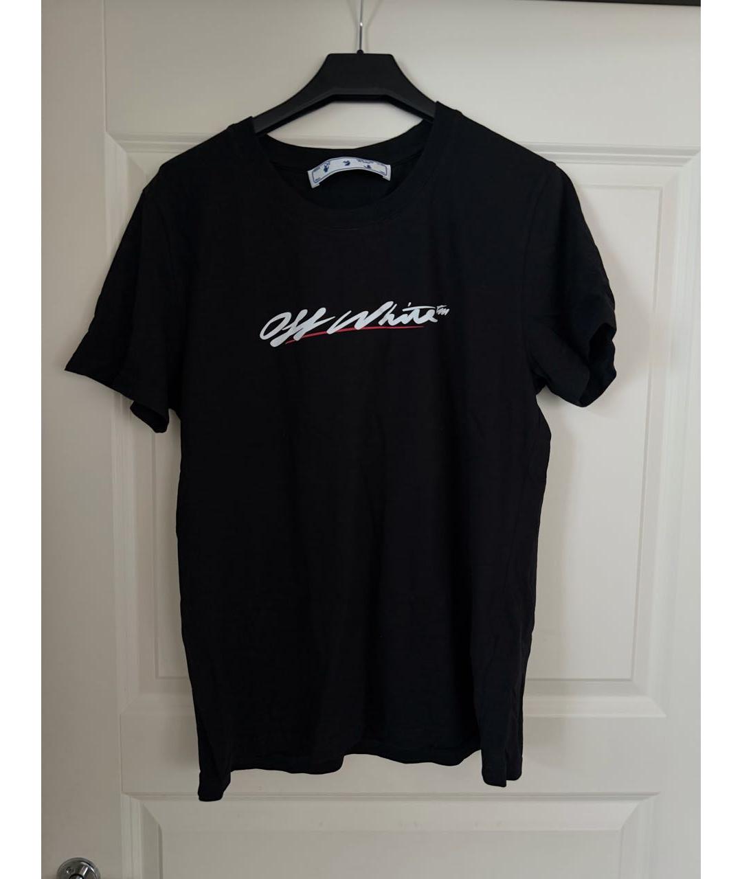 OFF-WHITE Черная хлопковая футболка, фото 8
