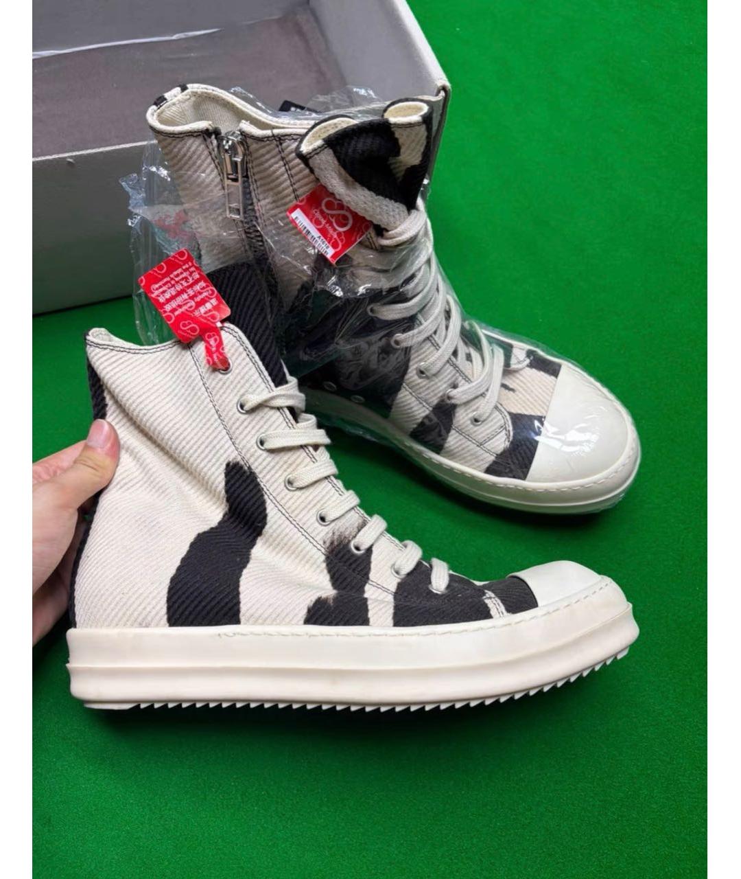 RICK OWENS DRKSHDW Мульти текстильные высокие кроссовки / кеды, фото 9