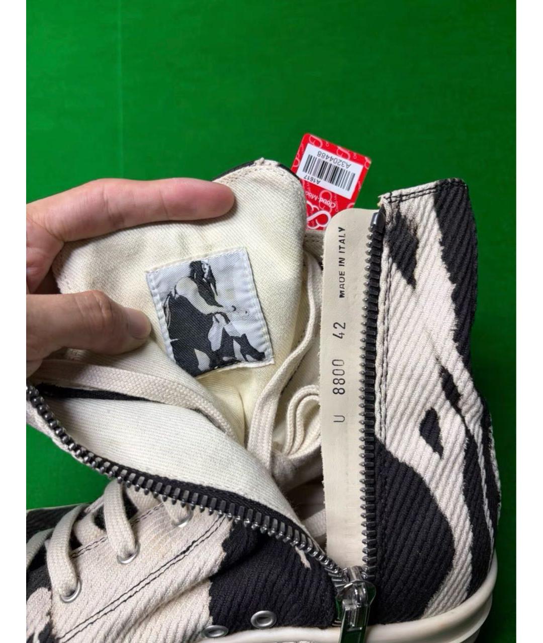 RICK OWENS DRKSHDW Мульти текстильные высокие кроссовки / кеды, фото 5