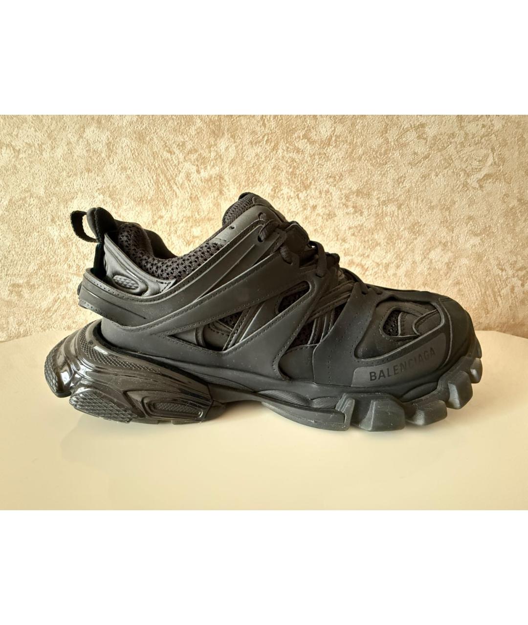 BALENCIAGA Антрацитовые текстильные высокие кроссовки / кеды, фото 5