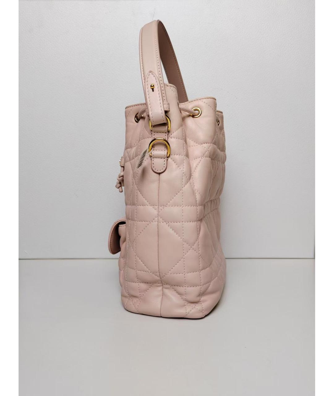 CHRISTIAN DIOR Розовый кожаный рюкзак, фото 4