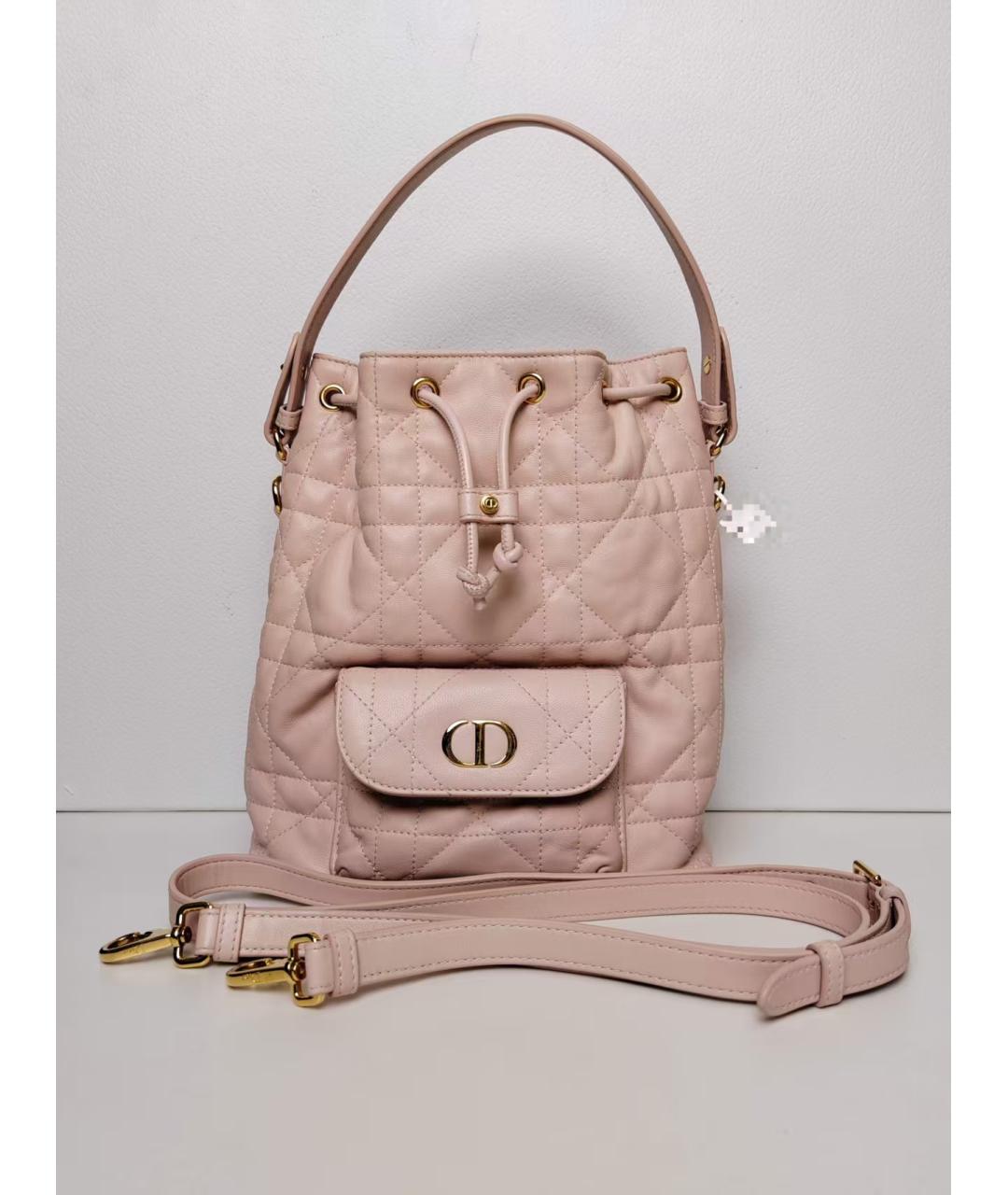 CHRISTIAN DIOR Розовый кожаный рюкзак, фото 2