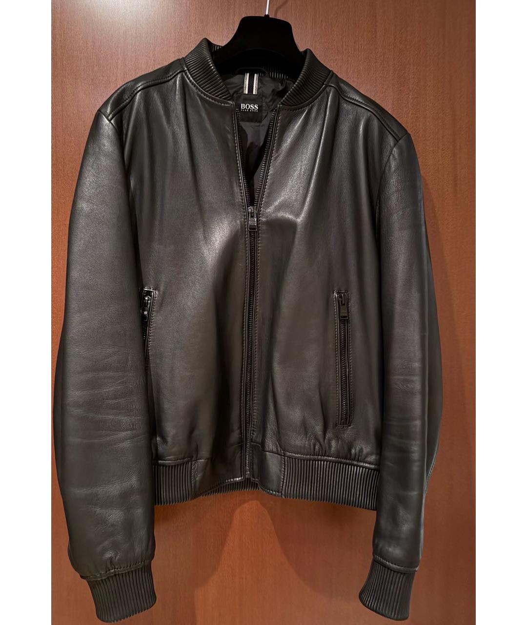 HUGO BOSS Черная кожаная куртка, фото 8