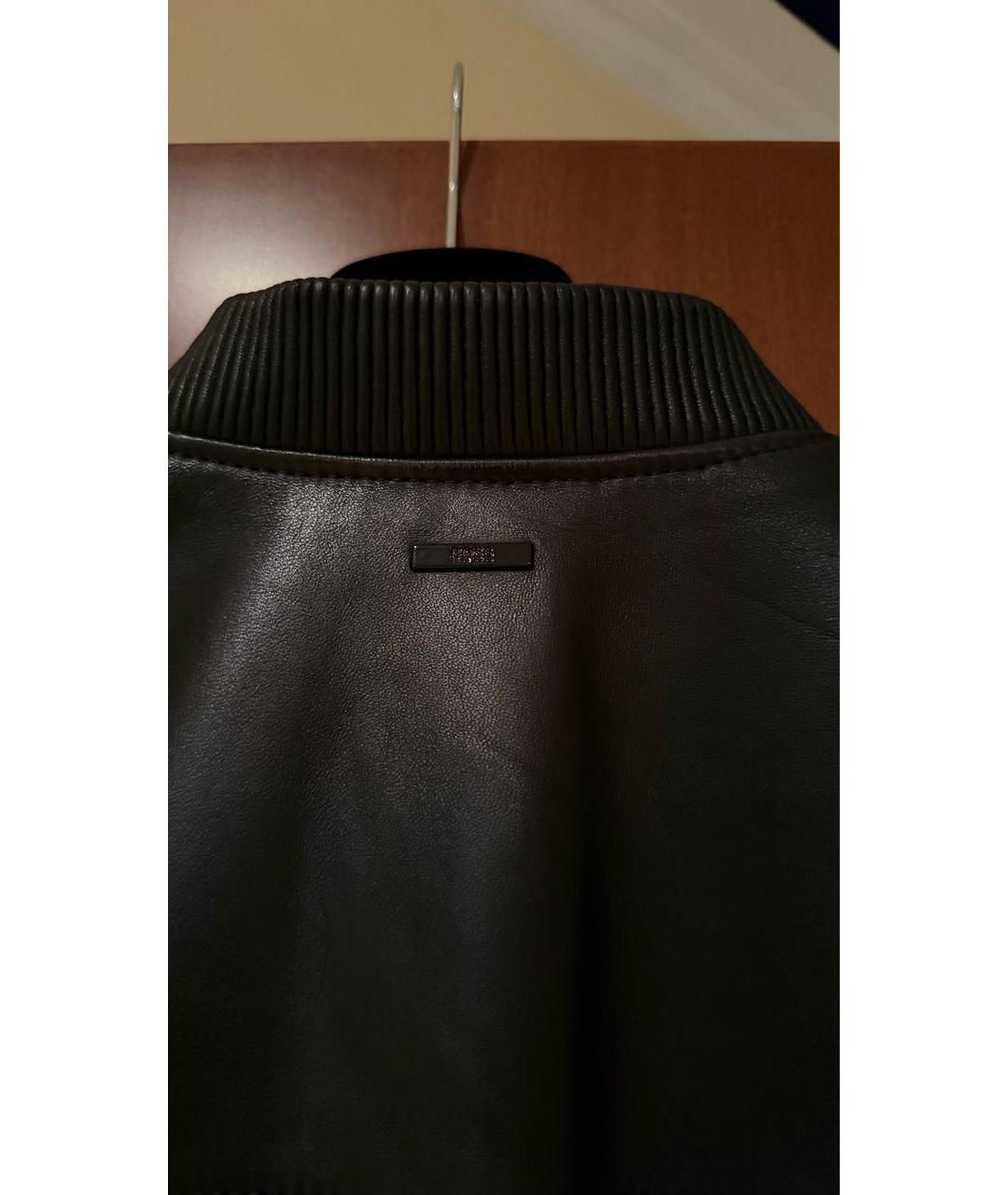 HUGO BOSS Черная кожаная куртка, фото 7