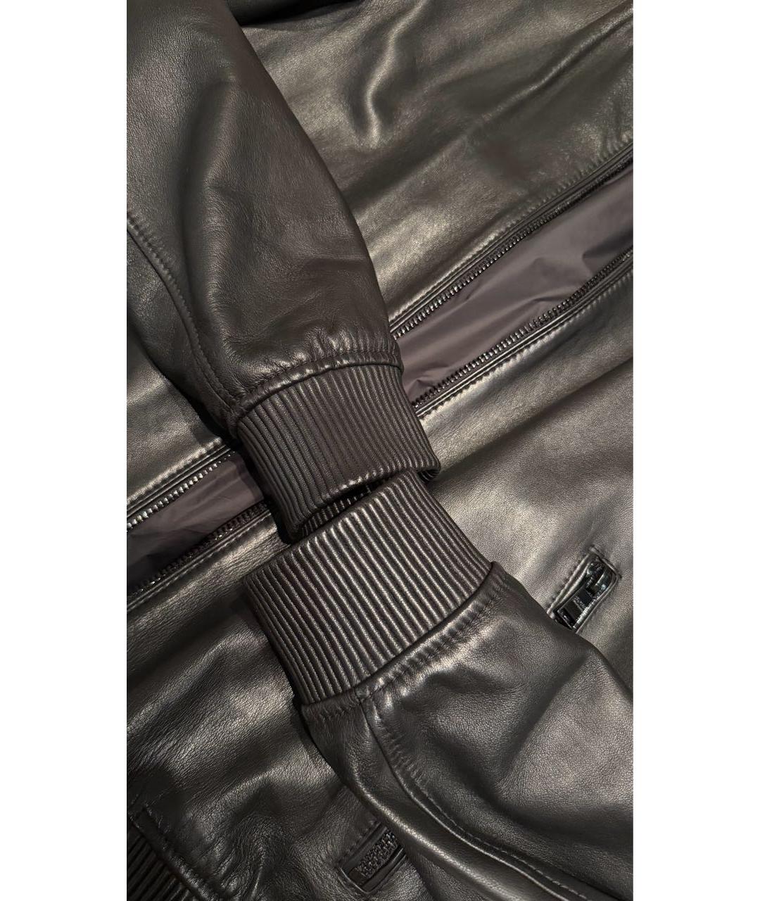 HUGO BOSS Черная кожаная куртка, фото 4