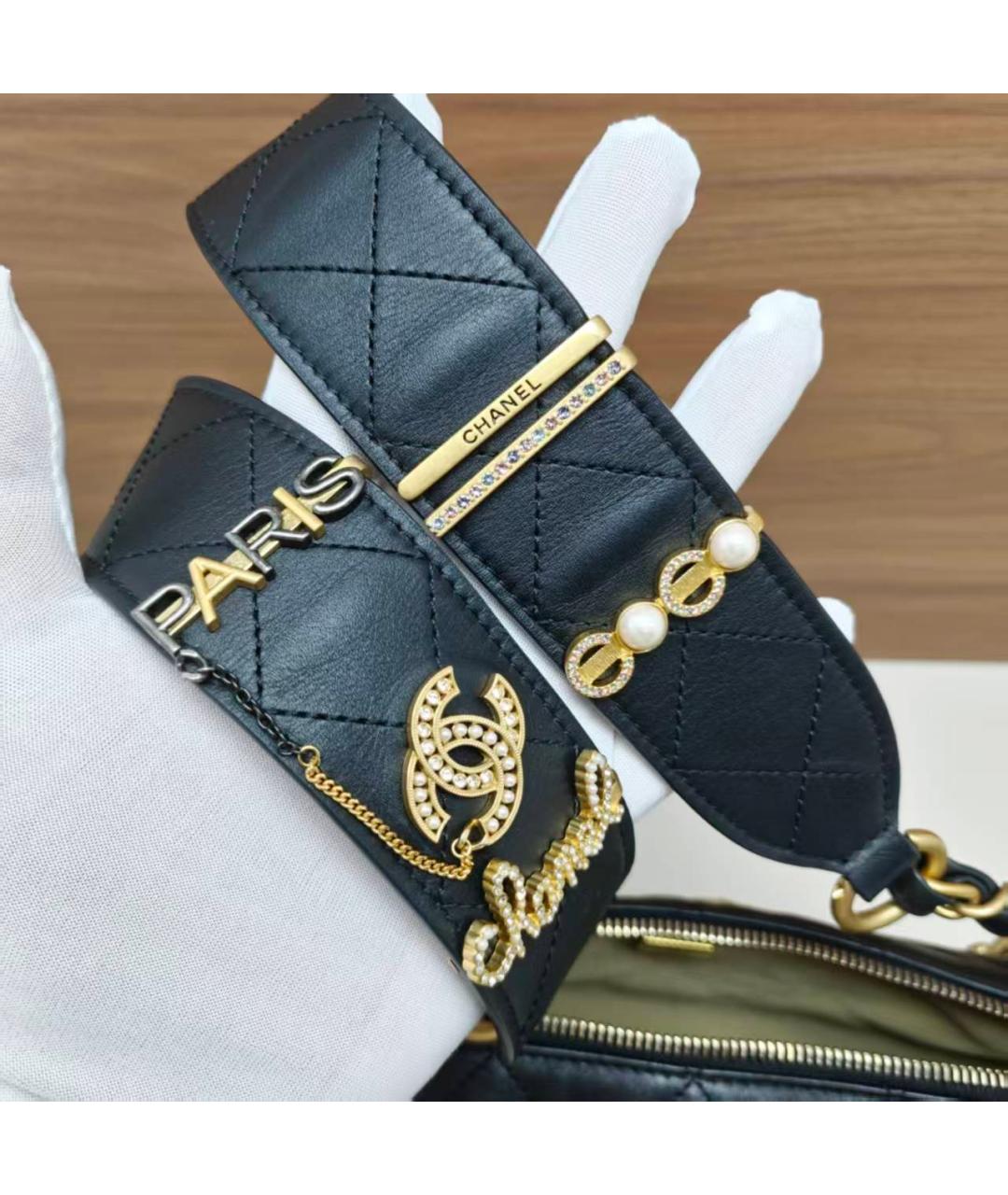 CHANEL Черная кожаная сумка через плечо, фото 6