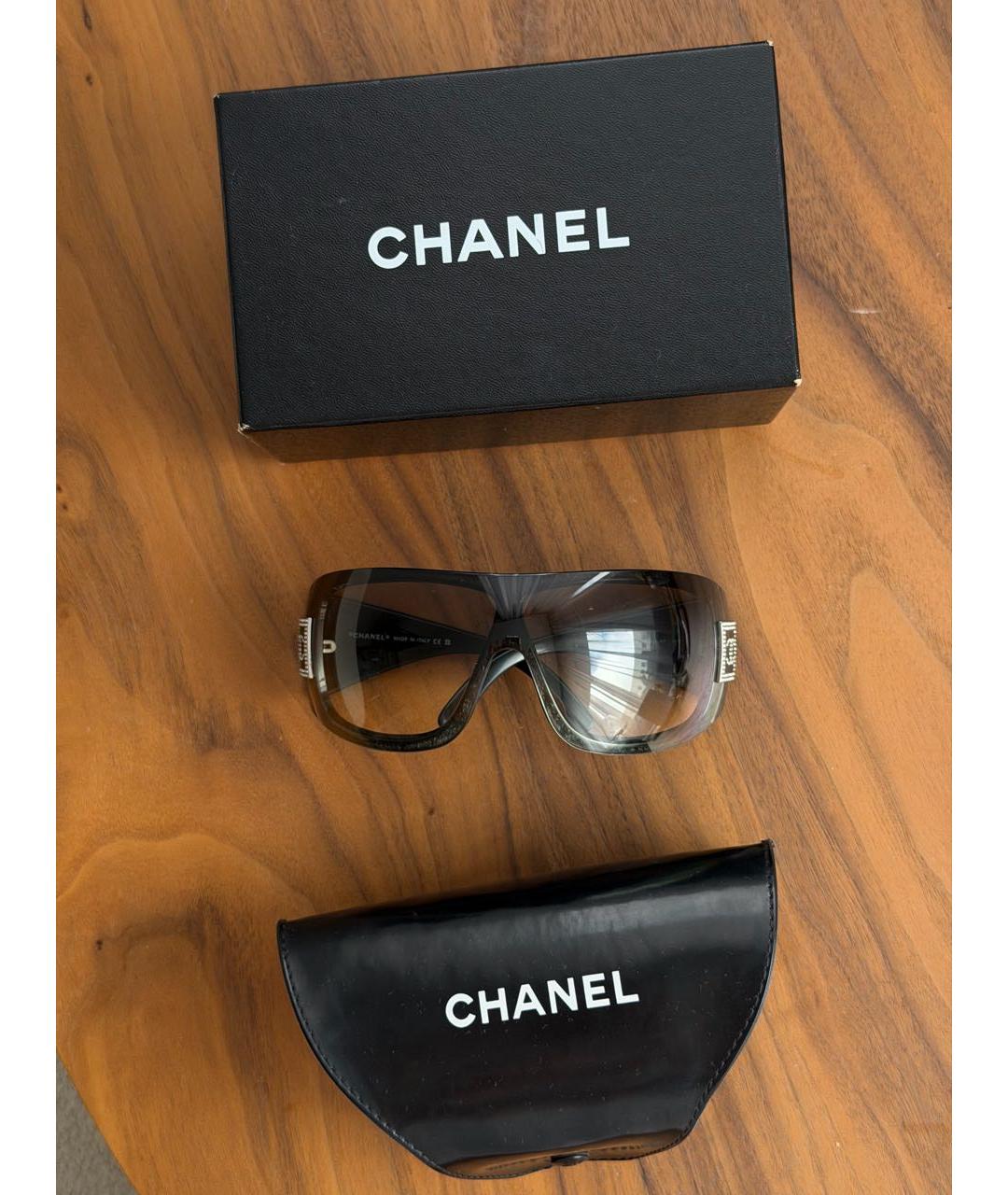 CHANEL Черные пластиковые солнцезащитные очки, фото 4