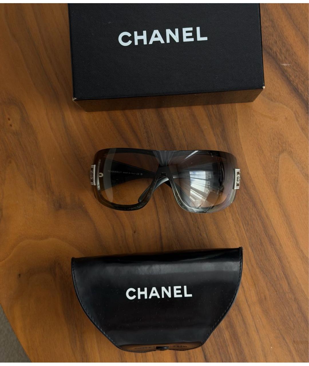 CHANEL Черные пластиковые солнцезащитные очки, фото 9