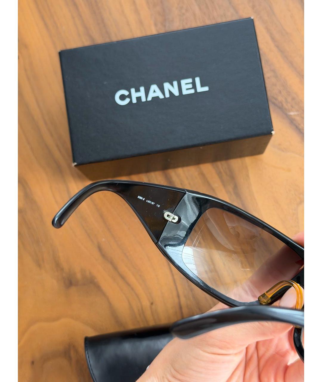CHANEL Черные пластиковые солнцезащитные очки, фото 8