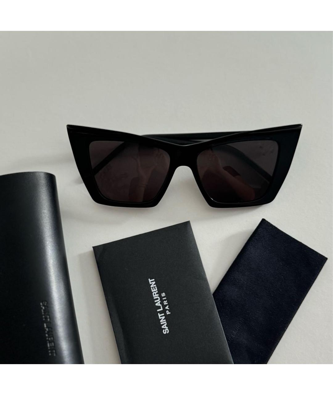 SAINT LAURENT Черные пластиковые солнцезащитные очки, фото 6