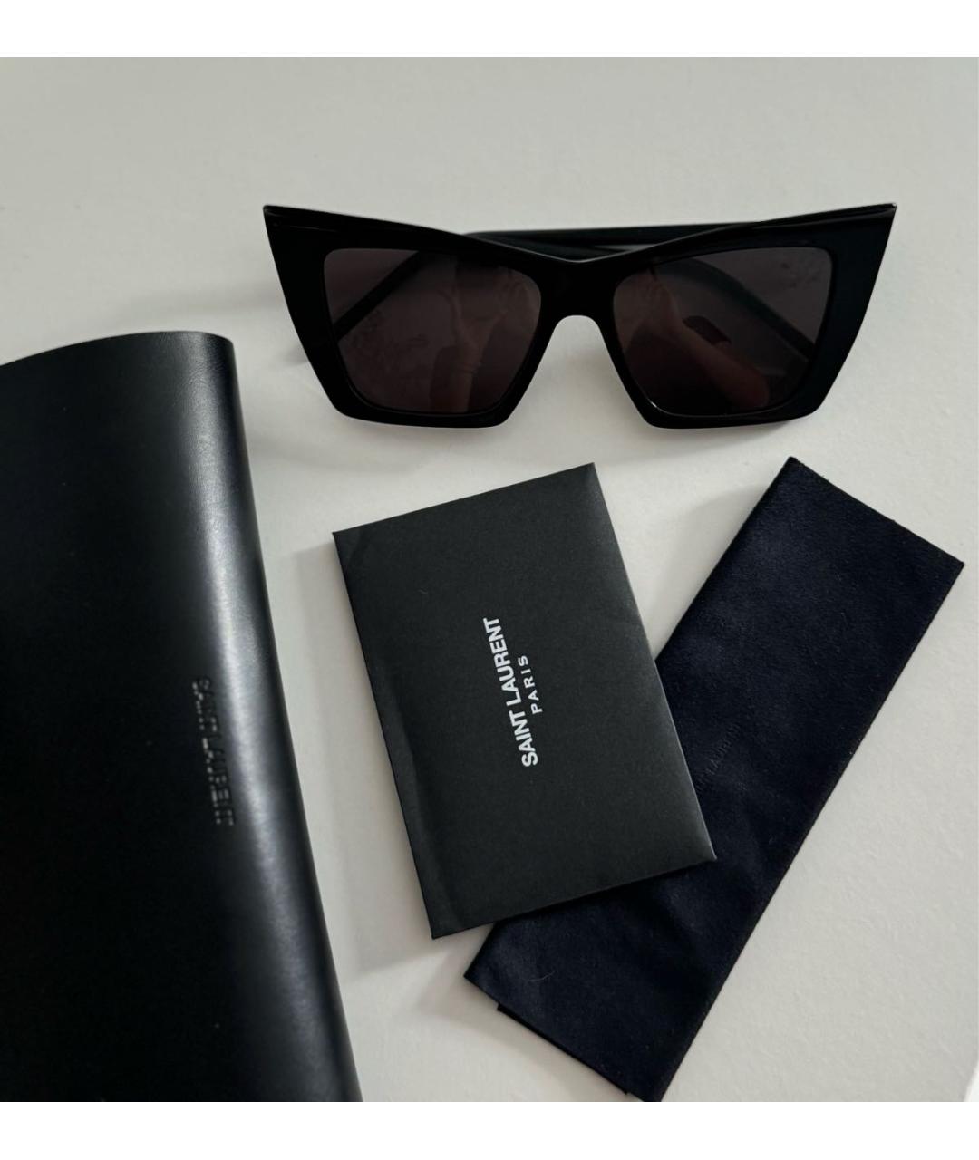 SAINT LAURENT Черные пластиковые солнцезащитные очки, фото 5