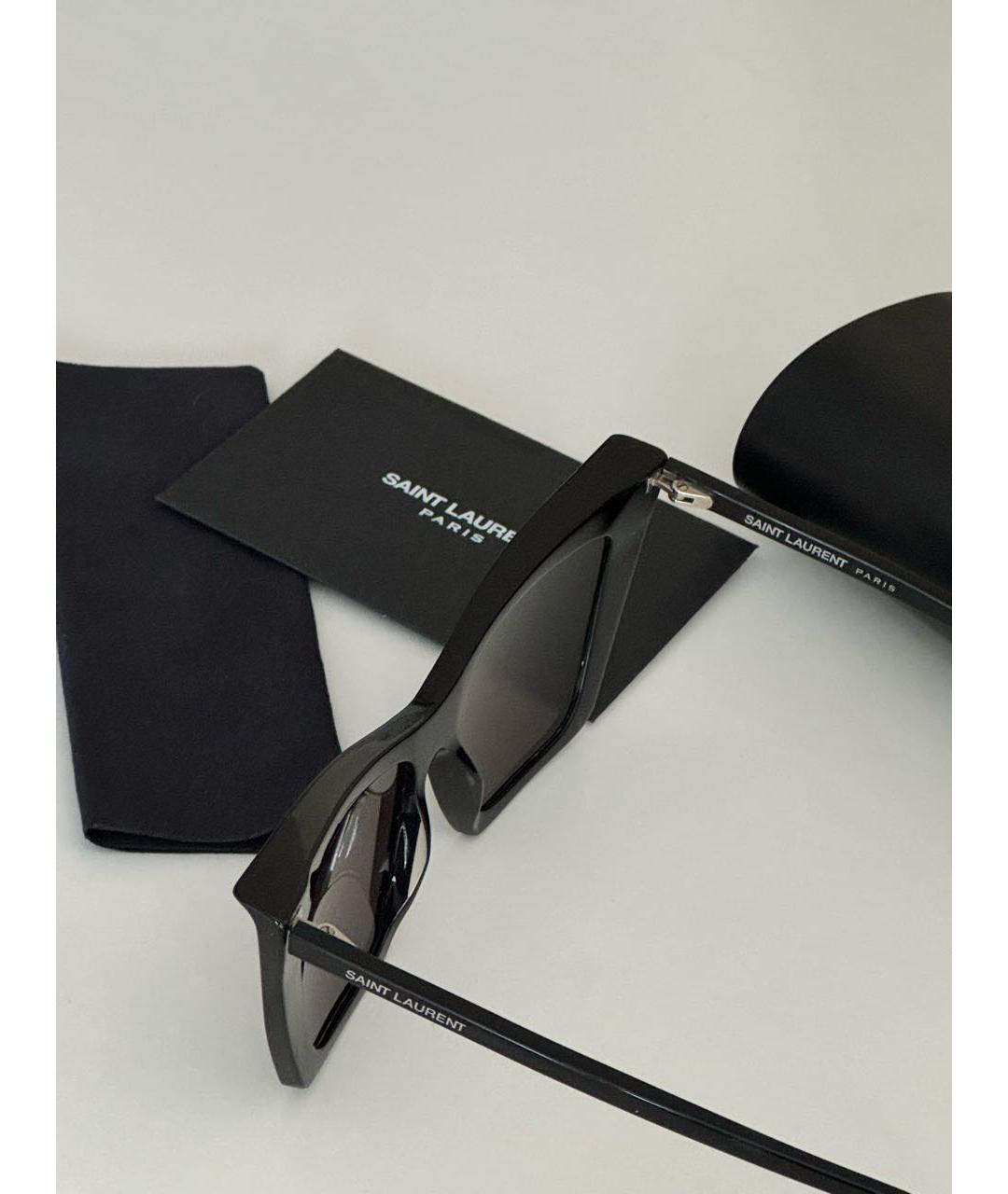 SAINT LAURENT Черные пластиковые солнцезащитные очки, фото 3