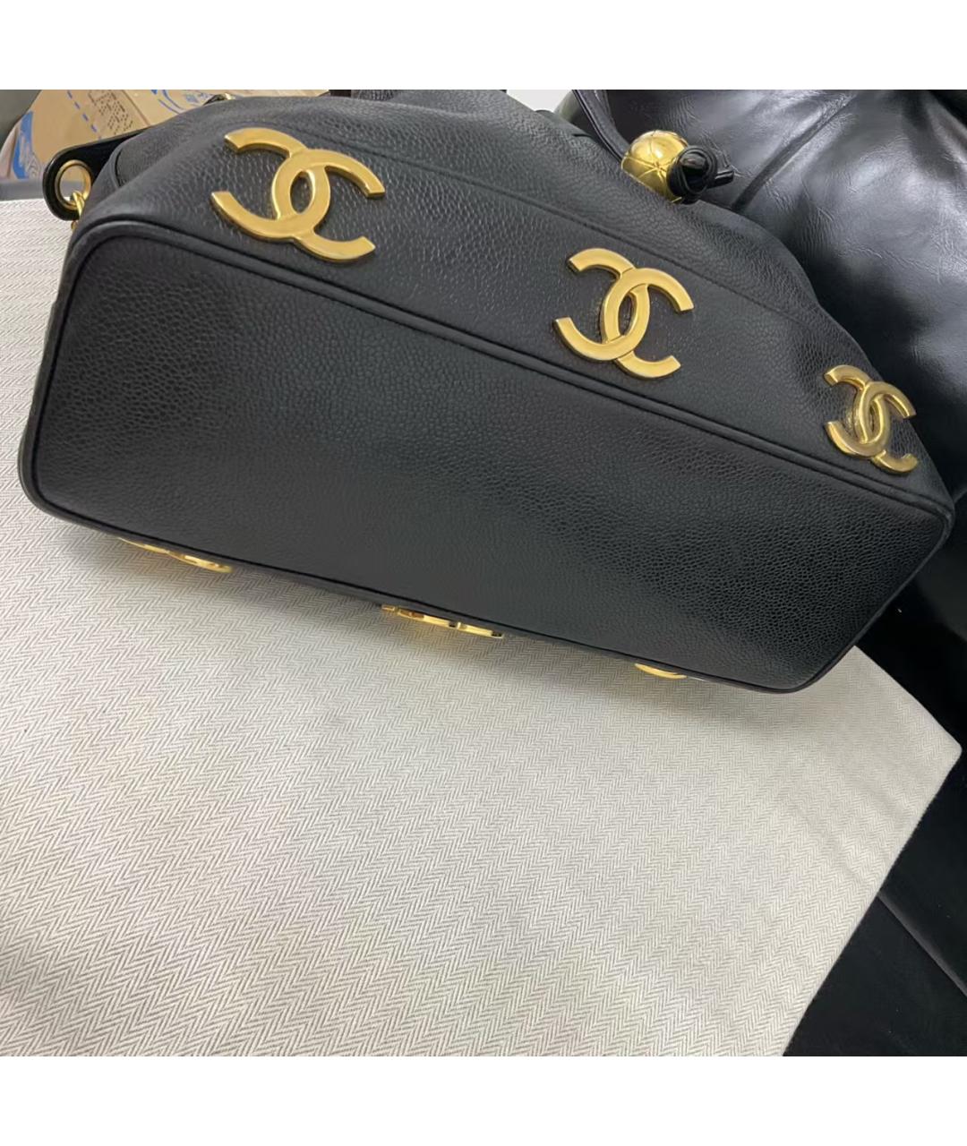 CHANEL Черная кожаная сумка через плечо, фото 4