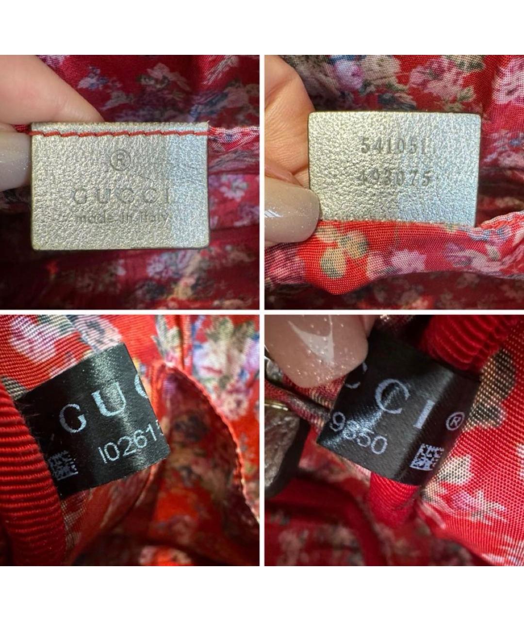 GUCCI Серебряная кожаная сумка через плечо, фото 4