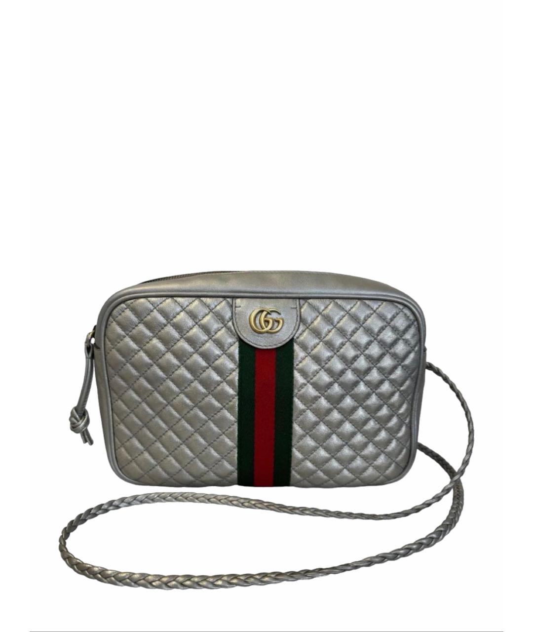 GUCCI Серебряная кожаная сумка через плечо, фото 1
