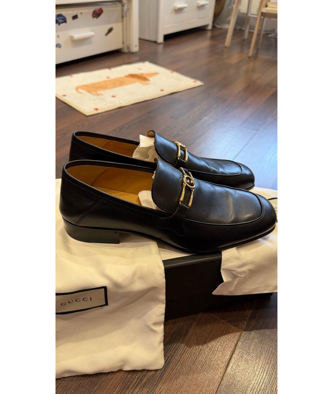 GUCCI Черные кожаные лоферы, фото 7
